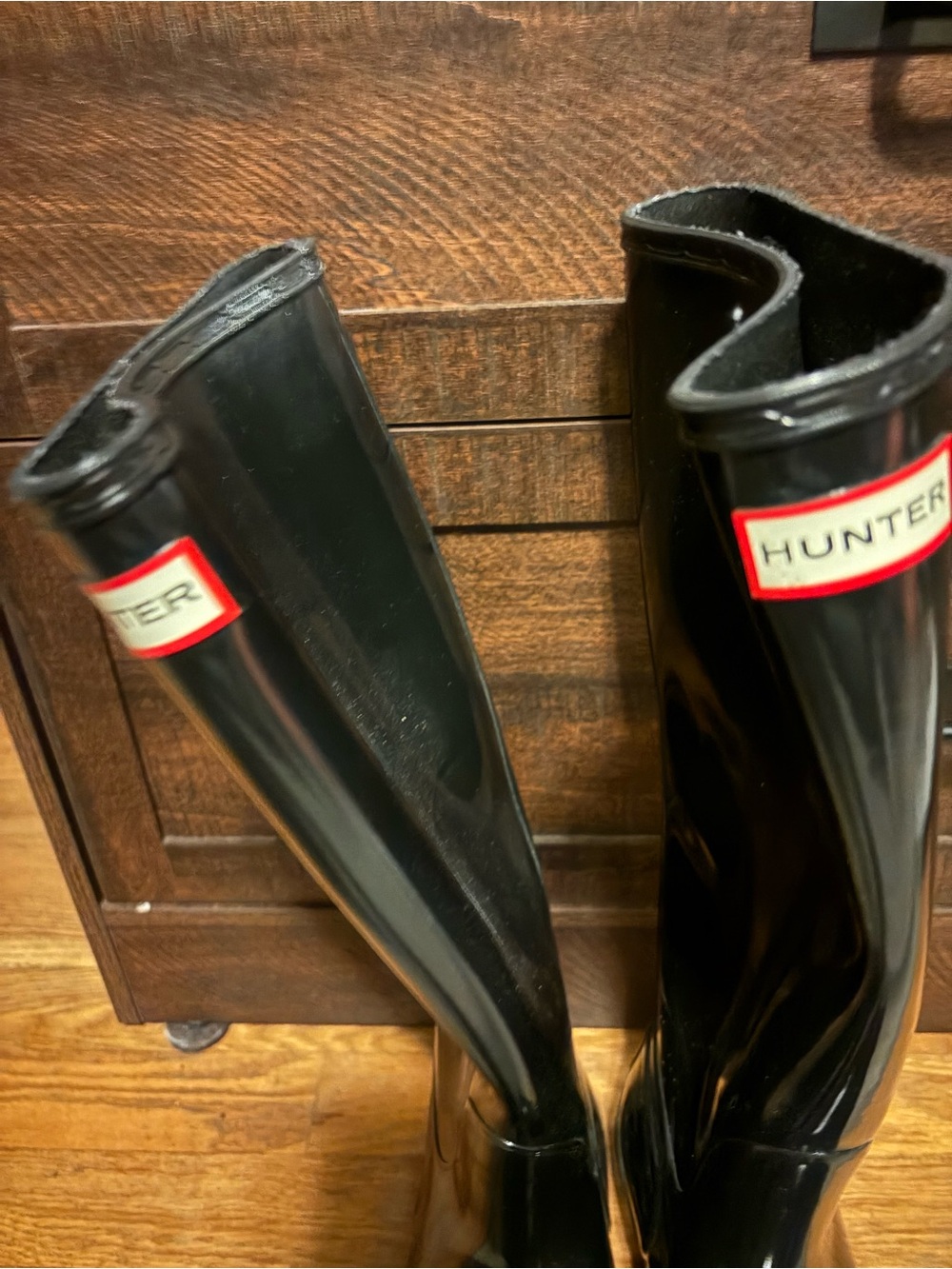 Hunter Black Gloss Knee-High Rain Boots - Picture 2 of 5